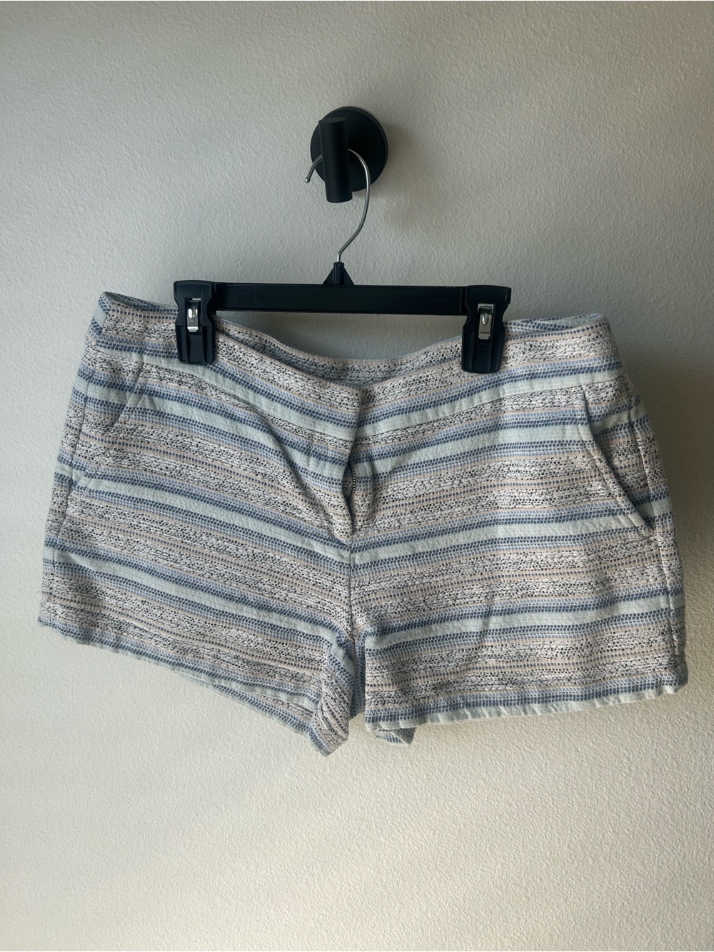 LOFT Striped Blue & Cream Women's Bermuda Shorts